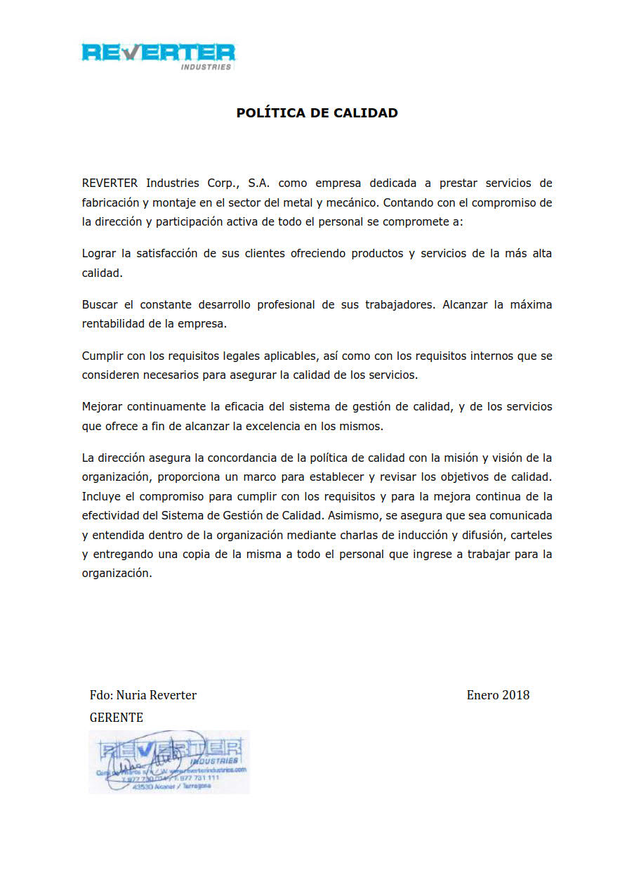 Política de calidad